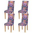 thumbnail image 1 of Yayeee 4 Pack Dining Chair Covers Stretch Parson Chairs Slipcovers Seat Protector, Light Purple Flowers, 1 of 6