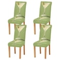 thumbnail image 1 of Yayeee 4 Pack Dining Chair Covers Stretch Parson Chairs Slipcovers Seat Protector, Martini with Olive, 1 of 6