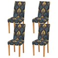 thumbnail image 1 of Yayeee 4 Pack Dining Chair Covers Stretch Parson Chairs Slipcovers Seat Protector, Navy Blue Art Pattern, 1 of 6