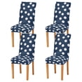 thumbnail image 1 of Yayeee 4 Pack Dining Chair Covers Stretch Parson Chairs Slipcovers Seat Protector, Navy Blue Baseball Pattern, 1 of 6