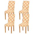 thumbnail image 1 of Yayeee 4 Pack Dining Chair Covers Stretch Parson Chairs Slipcovers Seat Protector, Orange Circle, 1 of 6