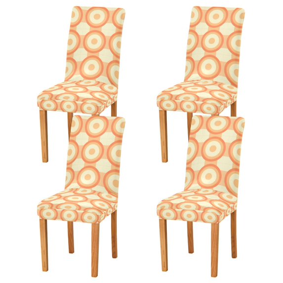 Yayeee 4 Pack Dining Chair Covers Stretch Parson Chairs Slipcovers Seat Protector, Orange Circle
