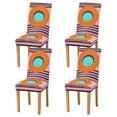 thumbnail image 1 of Yayeee 4 Pack Dining Chair Covers Stretch Parson Chairs Slipcovers Seat Protector, Orange Circle, 1 of 6
