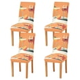 thumbnail image 1 of Yayeee 4 Pack Dining Chair Covers Stretch Parson Chairs Slipcovers Seat Protector, Orange Glasses, 1 of 6