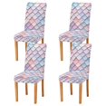 thumbnail image 1 of Yayeee 4 Pack Dining Chair Covers Stretch Parson Chairs Slipcovers Seat Protector, Pink Art Pattern, 1 of 6