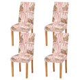 thumbnail image 1 of Yayeee 4 Pack Dining Chair Covers Stretch Parson Chairs Slipcovers Seat Protector, Pink Candy House, 1 of 6