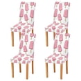 thumbnail image 1 of Yayeee 4 Pack Dining Chair Covers Stretch Parson Chairs Slipcovers Seat Protector, Pink Ice Cream, 1 of 6