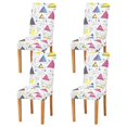 thumbnail image 1 of Yayeee 4 Pack Dining Chair Covers Stretch Parson Chairs Slipcovers Seat Protector, Pink Simple Shapes, 1 of 6