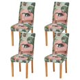 thumbnail image 1 of Yayeee 4 Pack Dining Chair Covers Stretch Parson Chairs Slipcovers Seat Protector, Pink Sleeping Cat, 1 of 6