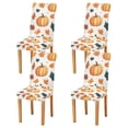 thumbnail image 1 of Yayeee 4 Pack Dining Chair Covers Stretch Parson Chairs Slipcovers Seat Protector, Pumpkins Pattern, 1 of 6