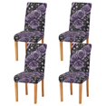thumbnail image 1 of Yayeee 4 Pack Dining Chair Covers Stretch Parson Chairs Slipcovers Seat Protector, Purple Roses, 1 of 6