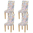 thumbnail image 1 of Yayeee 4 Pack Dining Chair Covers Stretch Parson Chairs Slipcovers Seat Protector, Purple Wildflower Pattern, 1 of 6