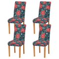 thumbnail image 1 of Yayeee 4 Pack Dining Chair Covers Stretch Parson Chairs Slipcovers Seat Protector, Red Christmas Leaves, 1 of 6