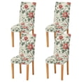 thumbnail image 1 of Yayeee 4 Pack Dining Chair Covers Stretch Parson Chairs Slipcovers Seat Protector, Red Floral Pattern, 1 of 6