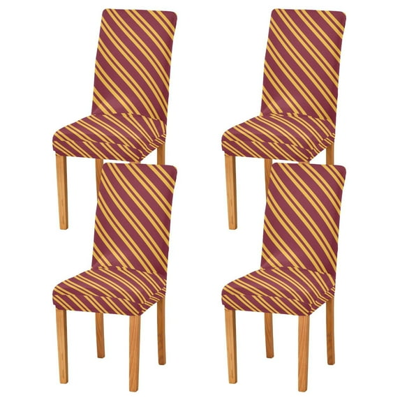 Yayeee 4 Pack Dining Chair Covers Stretch Parson Chairs Slipcovers Seat Protector, Red Stripes Pattern