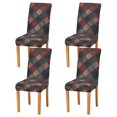 thumbnail image 1 of Yayeee 4 Pack Dining Chair Covers Stretch Parson Chairs Slipcovers Seat Protector, Red Tartan Pattern, 1 of 6