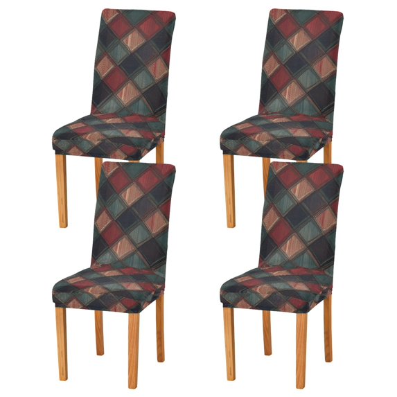 Yayeee 4 Pack Dining Chair Covers Stretch Parson Chairs Slipcovers Seat Protector, Red Tartan Pattern