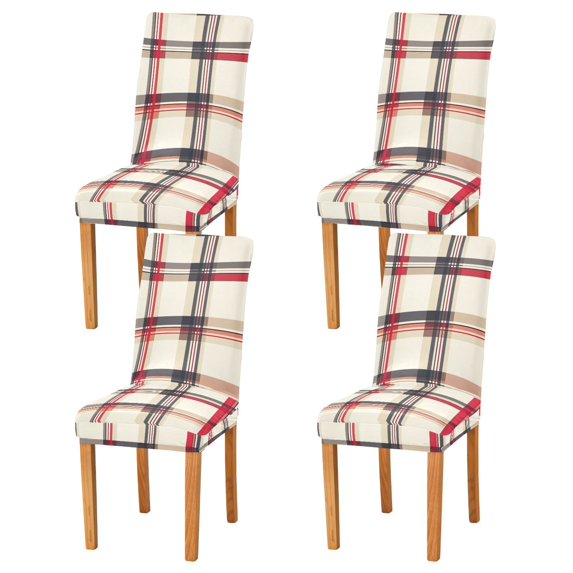 Yayeee 4 Pack Dining Chair Covers Stretch Parson Chairs Slipcovers Seat Protector, Red Tartan