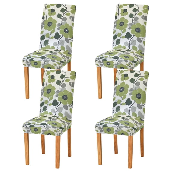 Yayeee 4 Pack Dining Chair Covers Stretch Parson Chairs Slipcovers Seat Protector, Retro Flower Print