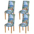 thumbnail image 1 of Yayeee 4 Pack Dining Chair Covers Stretch Parson Chairs Slipcovers Seat Protector, Sea Window, 1 of 6