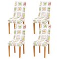 thumbnail image 1 of Yayeee 4 Pack Dining Chair Covers Stretch Parson Chairs Slipcovers Seat Protector, Toasts Pattern, 1 of 6