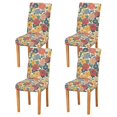 thumbnail image 1 of Yayeee 4 Pack Dining Chair Covers Stretch Parson Chairs Slipcovers Seat Protector, Vibrant Flowers Pattern, 1 of 6