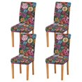 thumbnail image 1 of Yayeee 4 Pack Dining Chair Covers Stretch Parson Chairs Slipcovers Seat Protector, Vibrant Flowers Pattern, 1 of 6