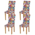 thumbnail image 1 of Yayeee 4 Pack Dining Chair Covers Stretch Parson Chairs Slipcovers Seat Protector, Whimsical Floral, 1 of 6