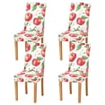 thumbnail image 1 of Yayeee 4 Pack Dining Chair Covers Stretch Parson Chairs Slipcovers Seat Protector, White Apple Pattern, 1 of 6