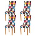 thumbnail image 1 of Yayeee 4 Pack Dining Chair Covers Stretch Parson Chairs Slipcovers Seat Protector, White Checkered Pattern, 1 of 6