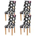 thumbnail image 1 of Yayeee 4 Pack Dining Chair Covers Stretch Parson Chairs Slipcovers Seat Protector, White Halloween Ghost, 1 of 6