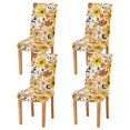thumbnail image 1 of Yayeee 4 Pack Dining Chair Covers Stretch Parson Chairs Slipcovers Seat Protector, Yellow Flowers, 1 of 6