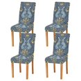 thumbnail image 1 of Yayeee 4 Pack Dining Chair Covers Stretch Parson Chairs Slipcovers Seat Protector, Yellow Forest Pattern, 1 of 6