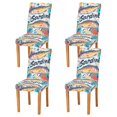 thumbnail image 1 of Yayeee 4 Pack Dining Chair Covers Stretch Parson Chairs Slipcovers Seat Protector, Yellow Sardines Pattern, 1 of 6