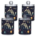 thumbnail image 1 of Yayeee 4 Pack Qtip Holder Bathroom Cotton Swab Canister with Lid Clear Dispenser Set, Astronaut Space, 1 of 6