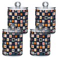 thumbnail image 1 of Yayeee 4 Pack Qtip Holder Bathroom Cotton Swab Canister with Lid Clear Dispenser Set, Blue Circle Mosaic, 1 of 6