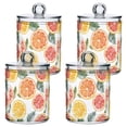 thumbnail image 1 of Yayeee 4 Pack Qtip Holder Bathroom Cotton Swab Canister with Lid Clear Dispenser Set, Candy Grapefruit Slices, 1 of 6