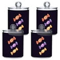 thumbnail image 1 of Yayeee 4 Pack Qtip Holder Bathroom Cotton Swab Canister with Lid Clear Dispenser Set, Cartoon Candy, 1 of 6