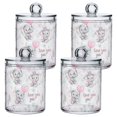 thumbnail image 1 of Yayeee 4 Pack Qtip Holder Bathroom Cotton Swab Canister with Lid Clear Dispenser Set, Cartoon Elephant, 1 of 6