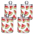 thumbnail image 1 of Yayeee 4 Pack Qtip Holder Bathroom Cotton Swab Canister with Lid Clear Dispenser Set, Cartoon Watermelon, 1 of 6