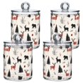 thumbnail image 1 of Yayeee 4 Pack Qtip Holder Bathroom Cotton Swab Canister with Lid Clear Dispenser Set, Christmas Plaid Deer, 1 of 6