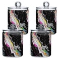 thumbnail image 1 of Yayeee 4 Pack Qtip Holder Bathroom Cotton Swab Canister with Lid Clear Dispenser Set, Colorful White, 1 of 6