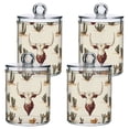 thumbnail image 1 of Yayeee 4 Pack Qtip Holder Bathroom Cotton Swab Canister with Lid Clear Dispenser Set, Cowboy Pattern, 1 of 6