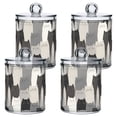 thumbnail image 1 of Yayeee 4 Pack Qtip Holder Bathroom Cotton Swab Canister with Lid Clear Dispenser Set, Gray Cute Cats, 1 of 6