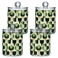 thumbnail image 1 of Yayeee 4 Pack Qtip Holder Bathroom Cotton Swab Canister with Lid Clear Dispenser Set, Green Circle, 1 of 6