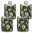 thumbnail image 1 of Yayeee 4 Pack Qtip Holder Bathroom Cotton Swab Canister with Lid Clear Dispenser Set, Green Floral Orange, 1 of 6