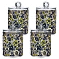 thumbnail image 1 of Yayeee 4 Pack Qtip Holder Bathroom Cotton Swab Canister with Lid Clear Dispenser Set, Green Floral, 1 of 6