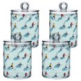 thumbnail image 1 of Yayeee 4 Pack Qtip Holder Bathroom Cotton Swab Canister with Lid Clear Dispenser Set, Ice Hockey, 1 of 6