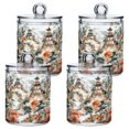 thumbnail image 1 of Yayeee 4 Pack Qtip Holder Bathroom Cotton Swab Canister with Lid Clear Dispenser Set, Mountain Pattern, 1 of 6