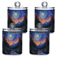 thumbnail image 1 of Yayeee 4 Pack Qtip Holder Bathroom Cotton Swab Canister with Lid Clear Dispenser Set, Mountains and Forests, 1 of 6